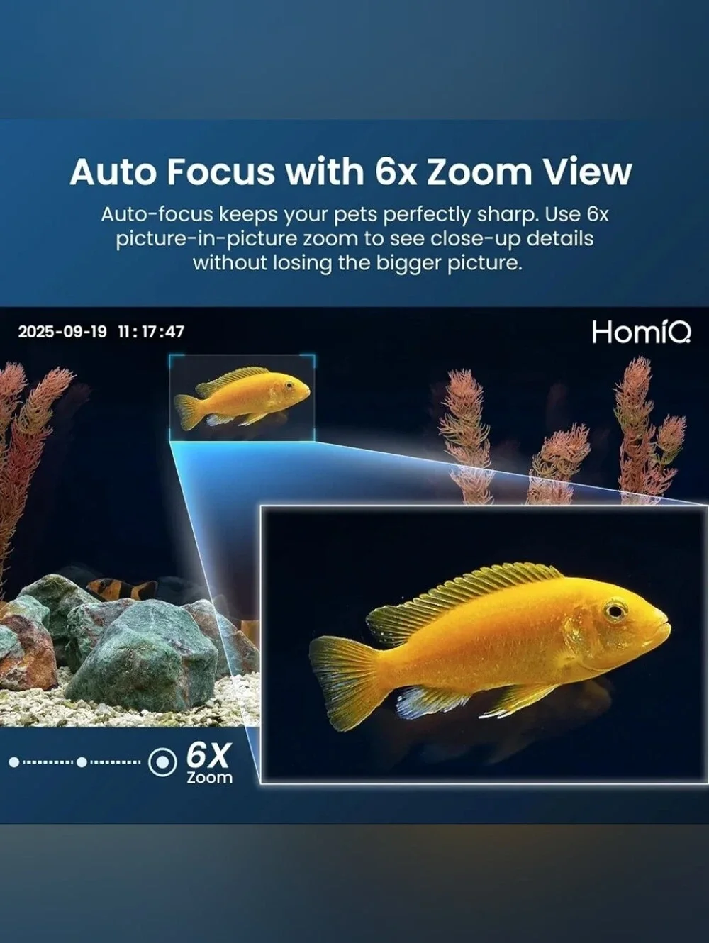 HOMIQ LIFE 3MP 2K Aquarium & Terrarium Pet Camera, Close-Focus Lens, Multi WiFi